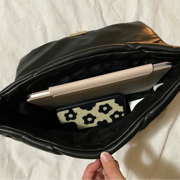 Zara Quilted Shoulder Bag - Black - Picture 5 of 6